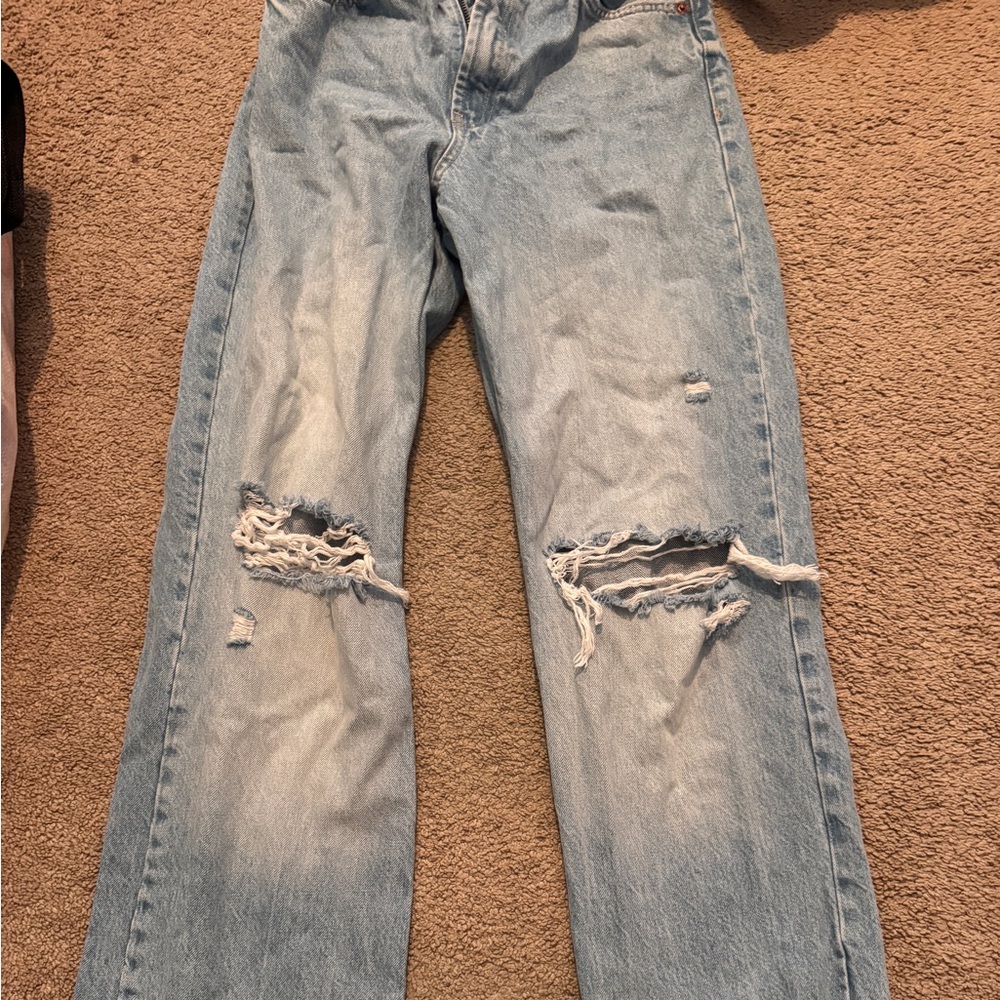 Zara Light Blue Distressed Jeans